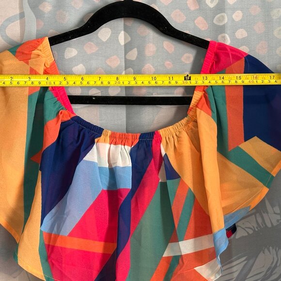 💃 SoSoShanel Off-Shoulder Multicolor Dress – Size S (NWT) ✨ - Picture 4 of 8